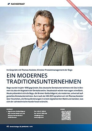 Ein modernes Traditionsunternehmen – Im Gespräch mit Thomas Kwiedor, Direktor Produktmanagement der Bego