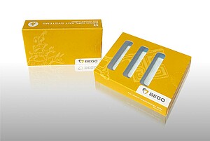 Current BEGO Implant Systems implant and prosthetic packaging with Bremen motifs
