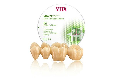 VITA* YZ ST color /VITA YZ ST multicolor – The zirconium dioxide from the inventor of tooth shades, super translucent with best fidelity to the shade ring for all indications