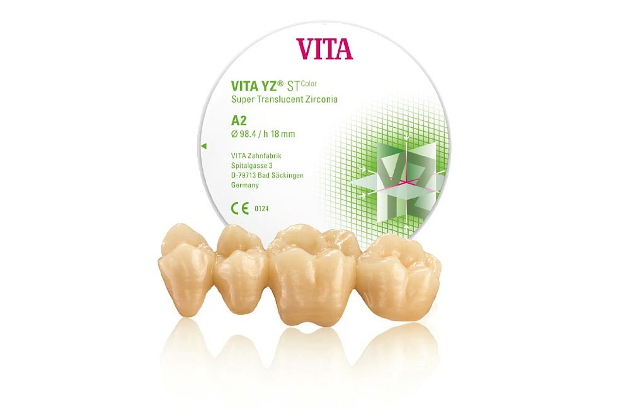 VITA* YZ ST color /VITA YZ ST multicolor – The zirconium dioxide from the inventor of tooth shades, super translucent with best fidelity to the shade ring for all indications